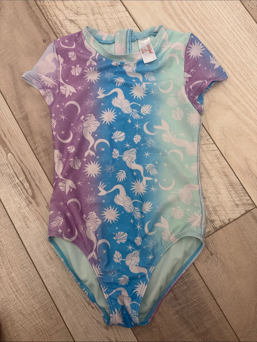 Cat & Jack Gradient Mermaid One-Piece Swimsuit - Purple Blue Mint